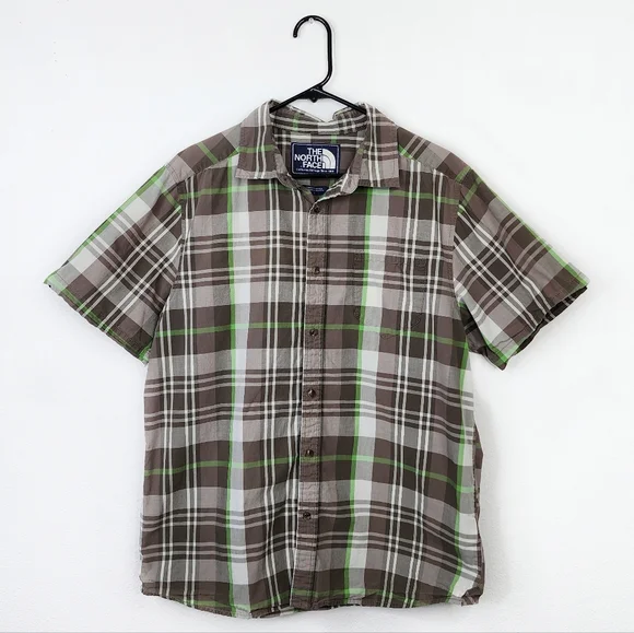 The North Face Men's Plaid Button Down Shirt Short Sleeve Men's Large - Picture 13 of 14